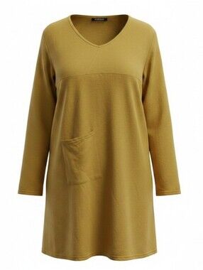 ZANZEA | Mustard Yellow Sweatshirt Dress Tunic‎ | 4X (Fits Like 2X)